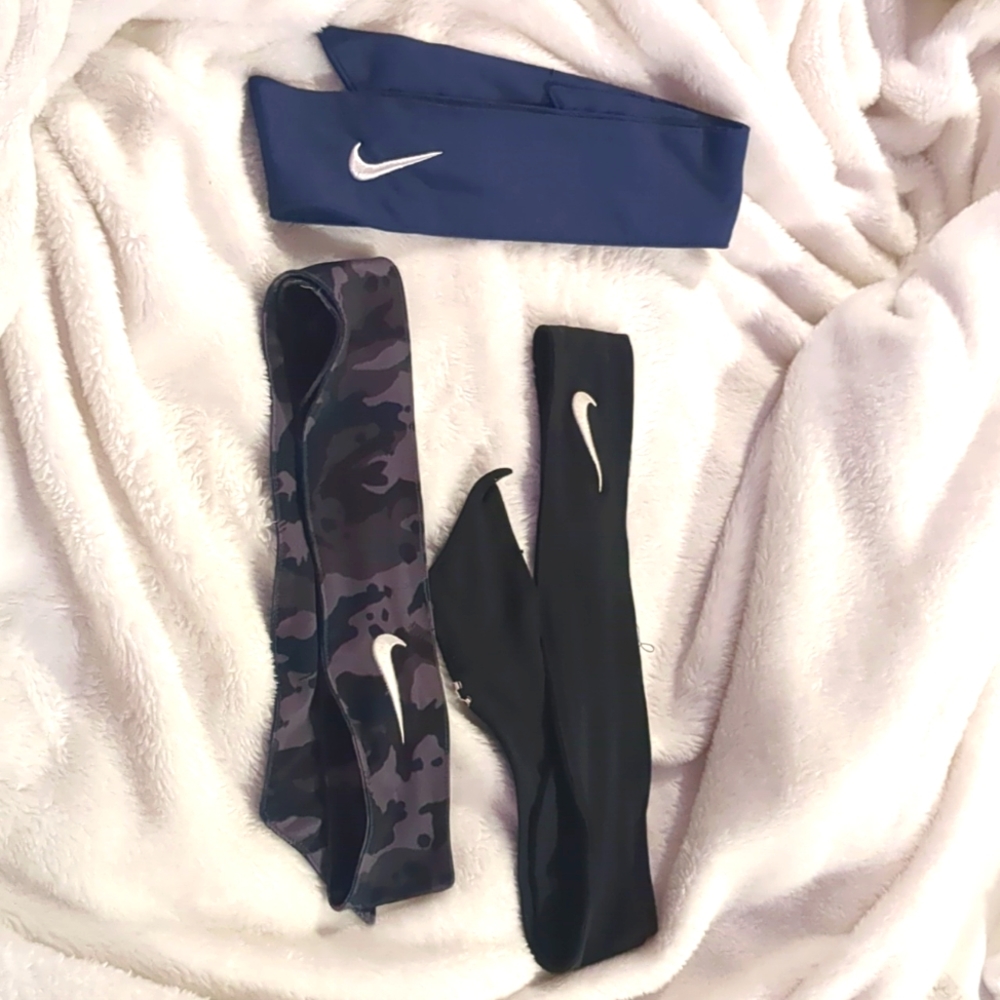 3 Nike tie headbands barely worn